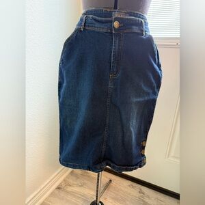 Classic Blue Denim Pencil Skirt